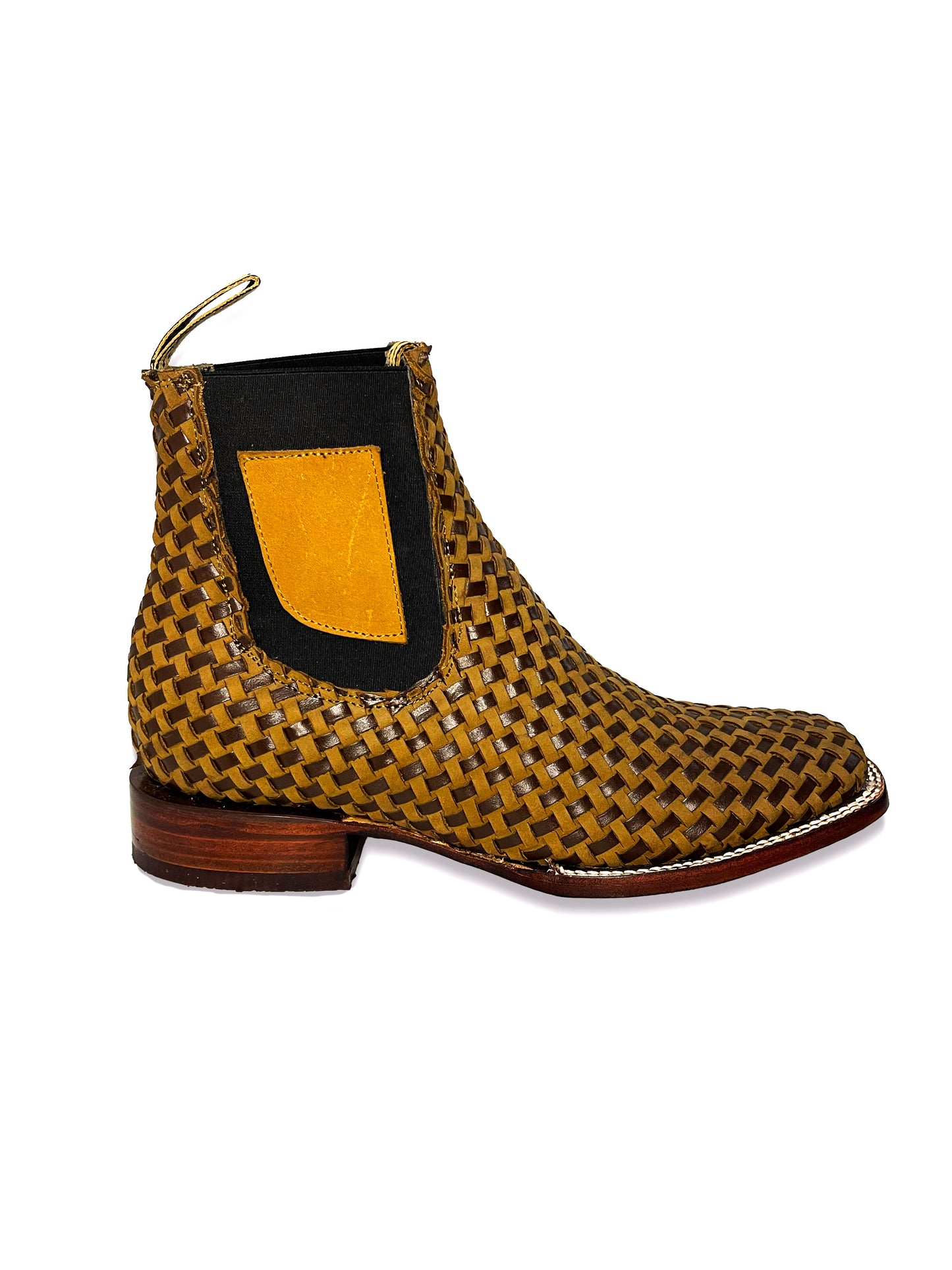 Botin Petatillo Cuadrado Tanino
