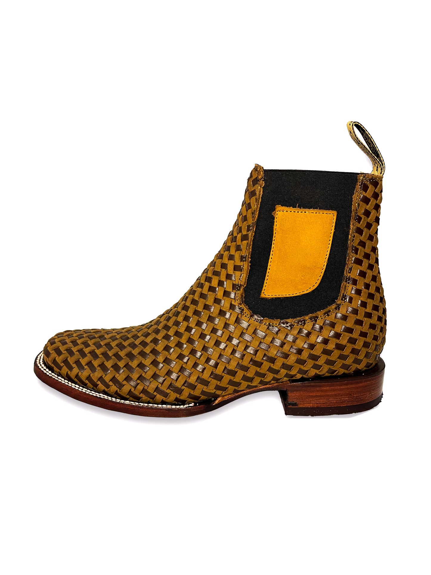 Botin Petatillo Cuadrado Tanino