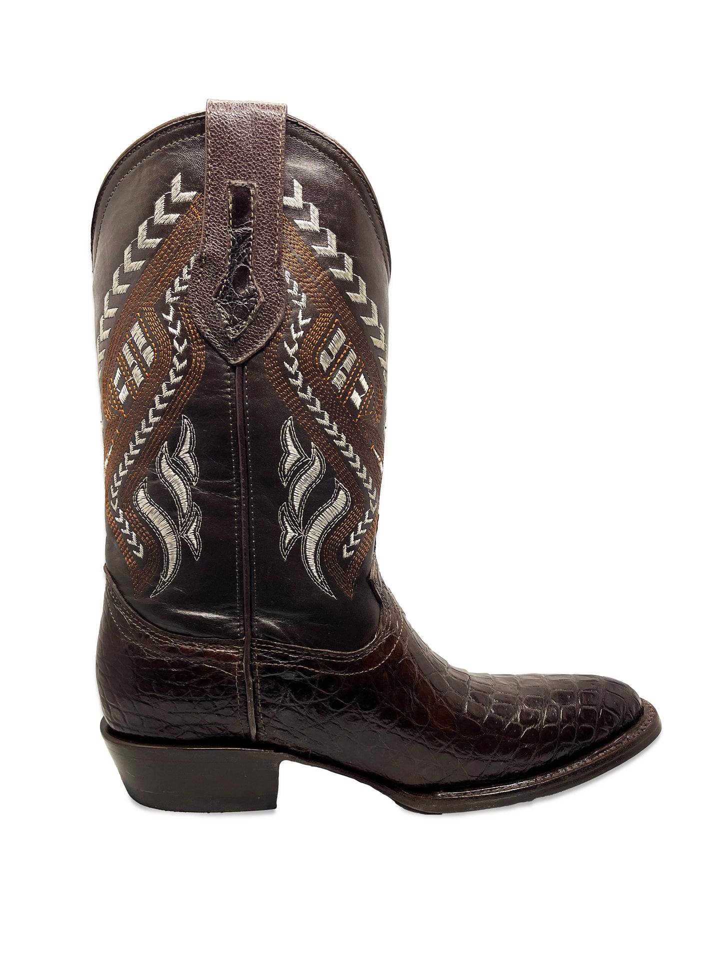 Botas Oval en Piel Genuina de Cocodrilo