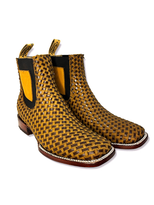 Botin Petatillo Cuadrado Tanino