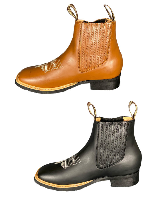 Dos Pares Botín Bulldog Piel Pack (Canela + Black)